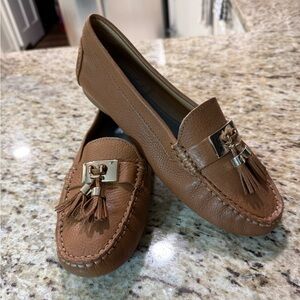 Antonio Melani Barrin Camel Color Pebbled Leather Driving Shoes Flats Loafers 7